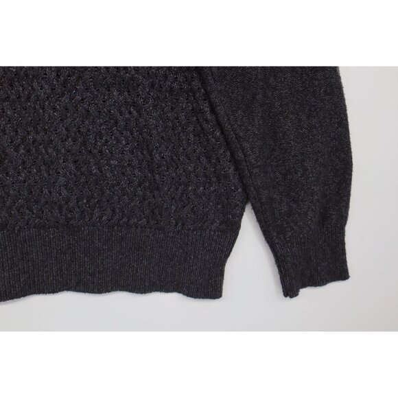 Weatherproof Vintage Mens Black Textured Knit Sweater M Pit to Pit 22 inches - Picture 8 of 10